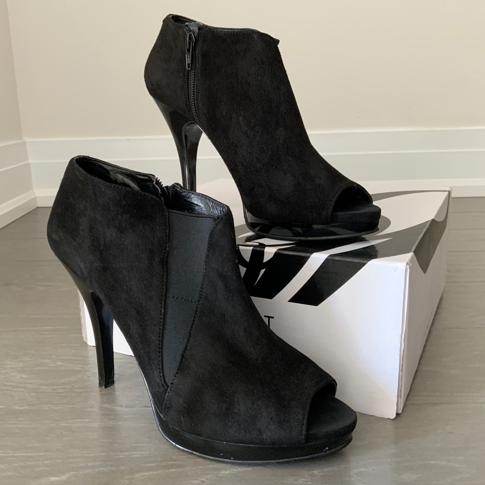 Nine West, Heeled Ankle Boot-Open Toe, Size US 9